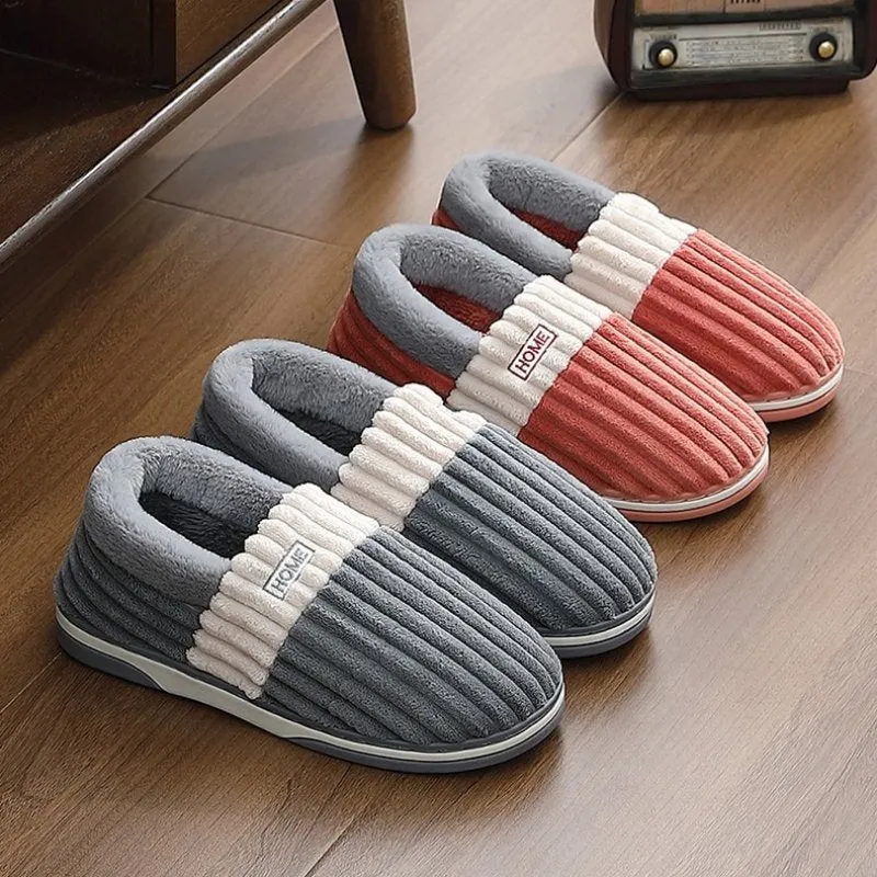 Groovywish Men Back Wrap Slippers Washable Winter Shoes