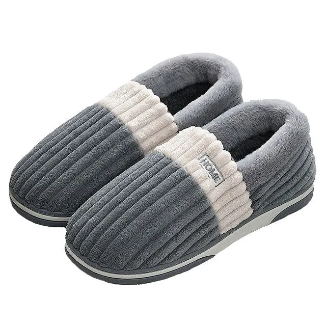 Groovywish Men Back Wrap Slippers Washable Winter Shoes