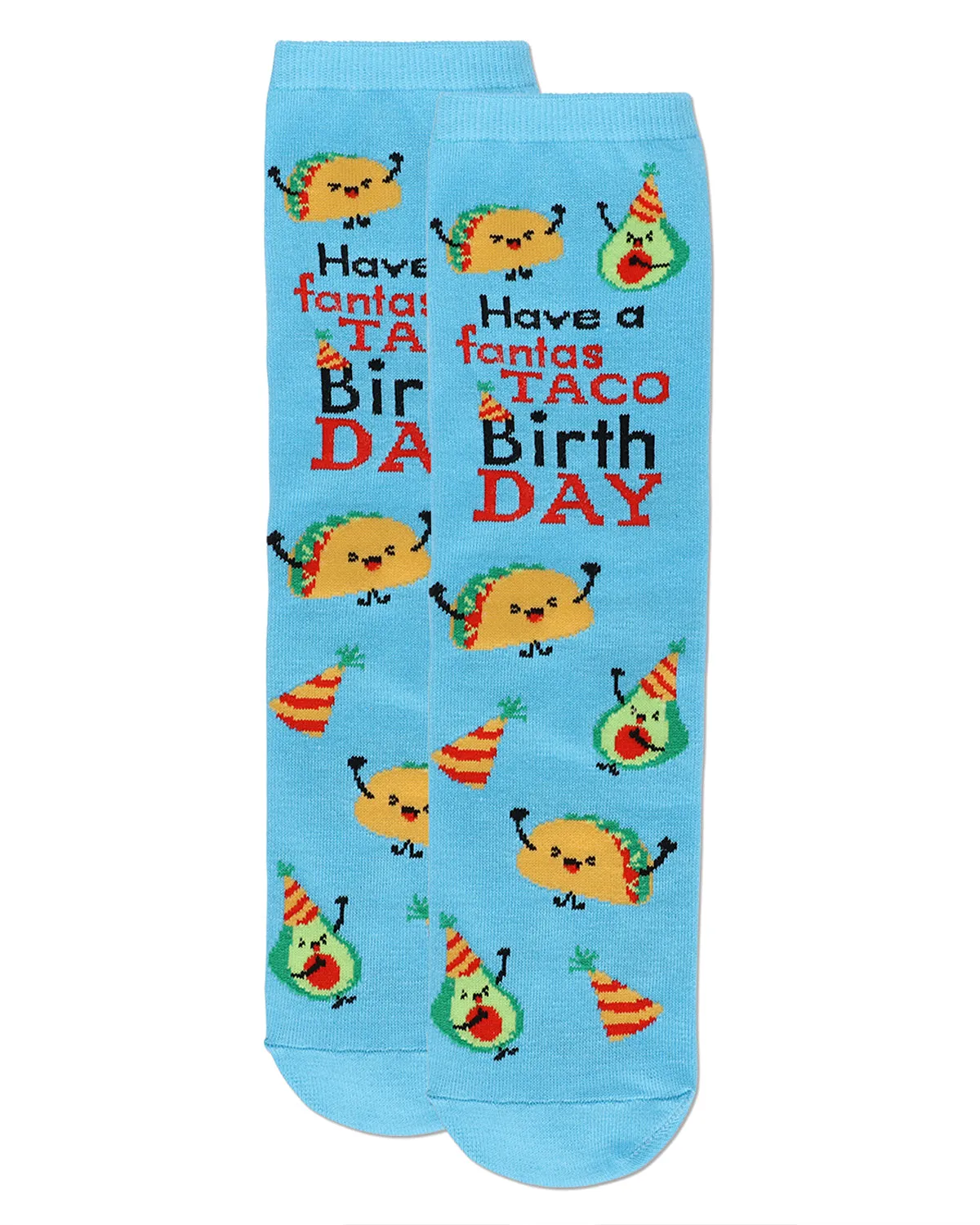 Have a FantasTACO Birthday Greeting Card Crew Socks