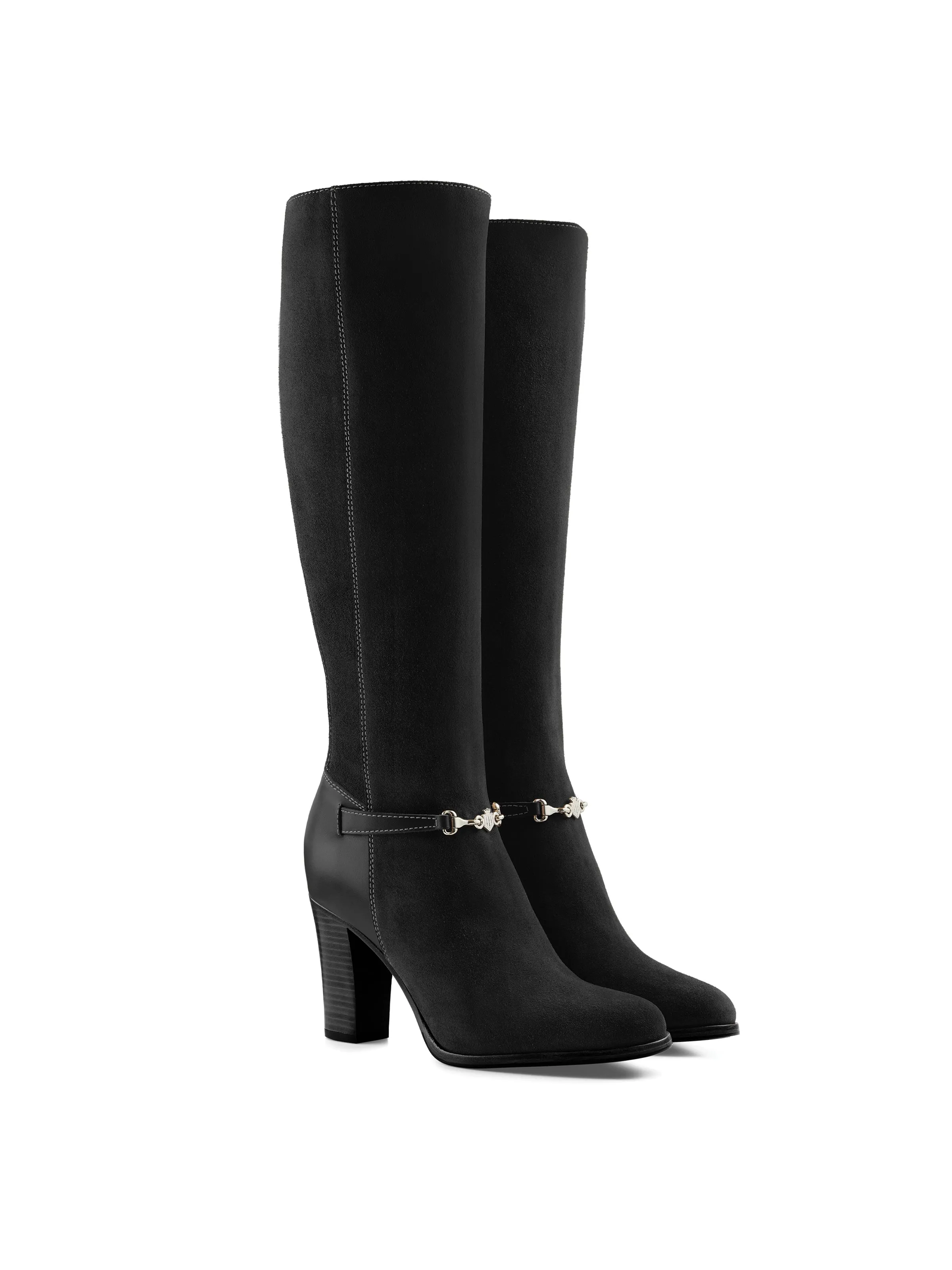 Heeled Octavia (Sporting Fit) - Black Suede