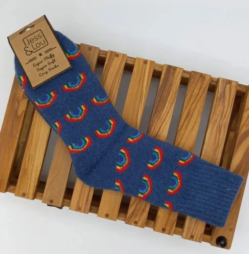 Cozy Rainbow Ribbed Socks for Women by Jess & Lou