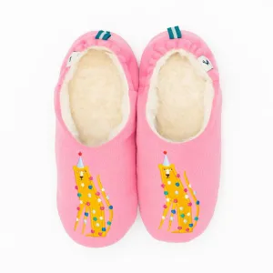 Joules Girls Pink Fluffy Warm Slippers