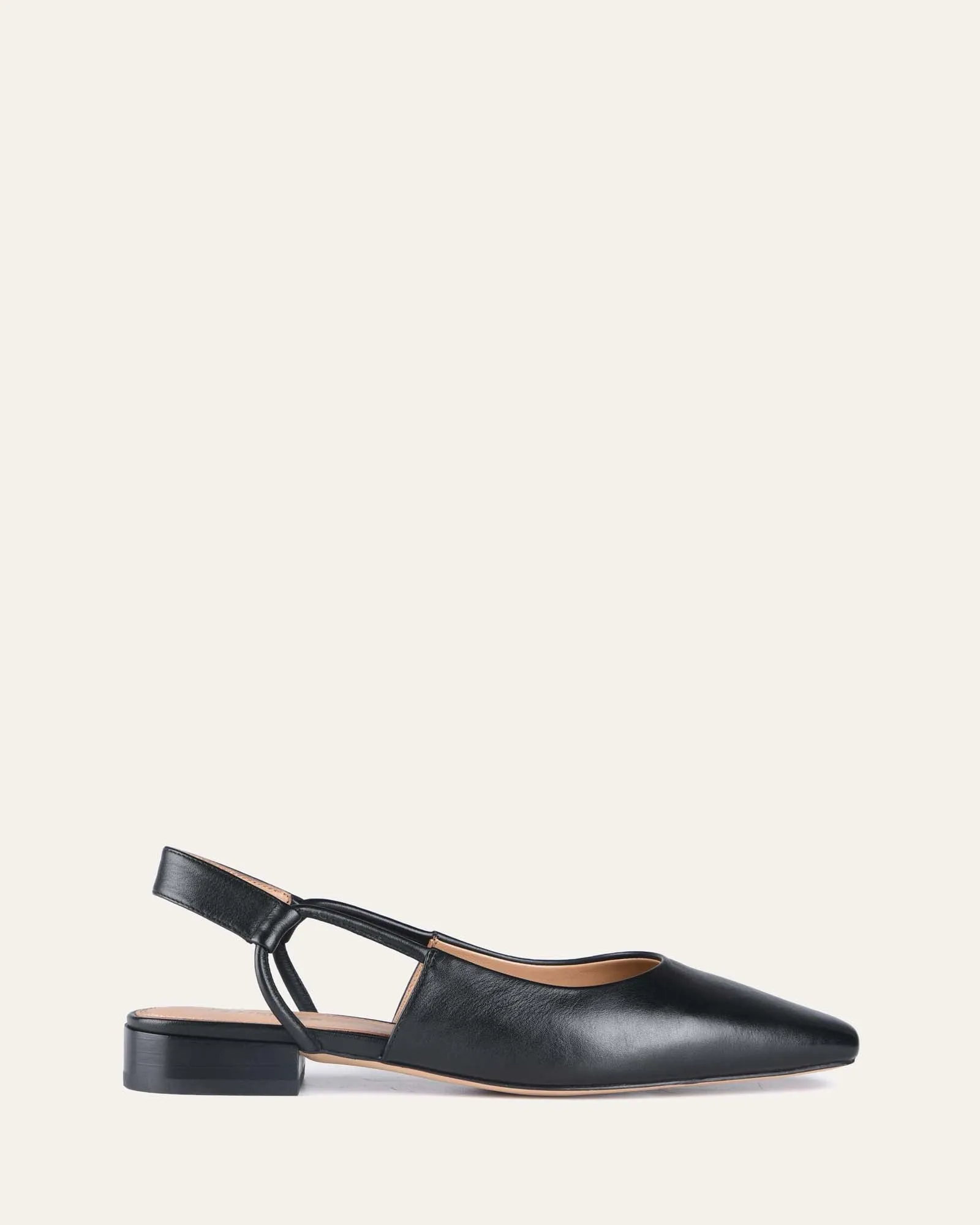 LARISSA DRESS FLATS BLACK LEATHER