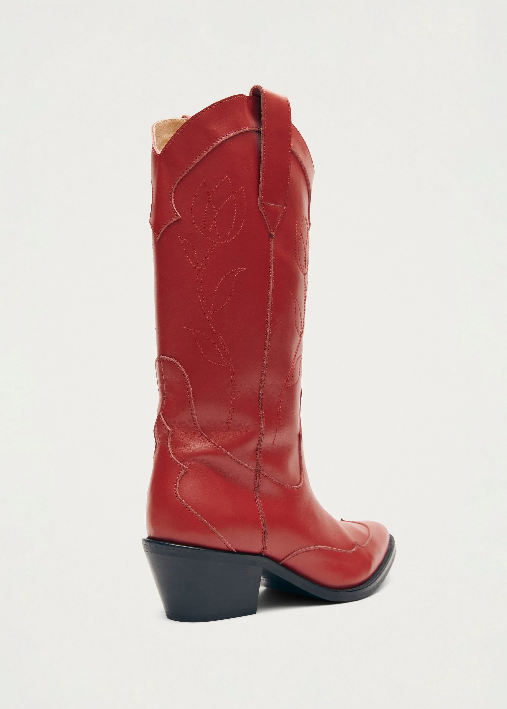 Liberty Red Leather Boots