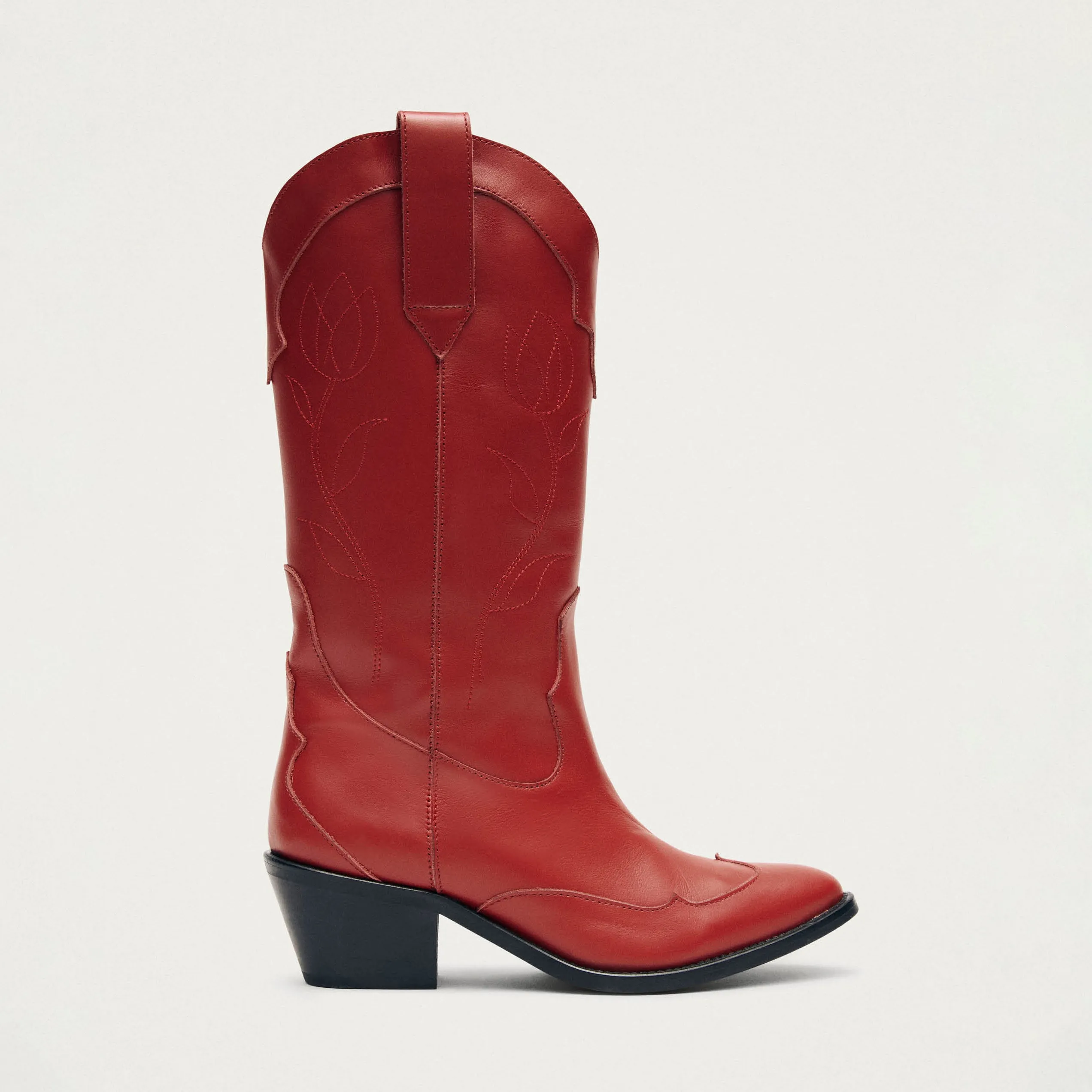 Liberty Red Leather Boots