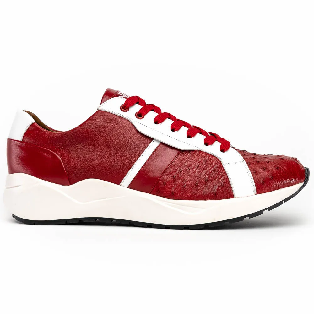 Marco Di Milano LYON II Ostrich and Calfskin Red/White Sneakers