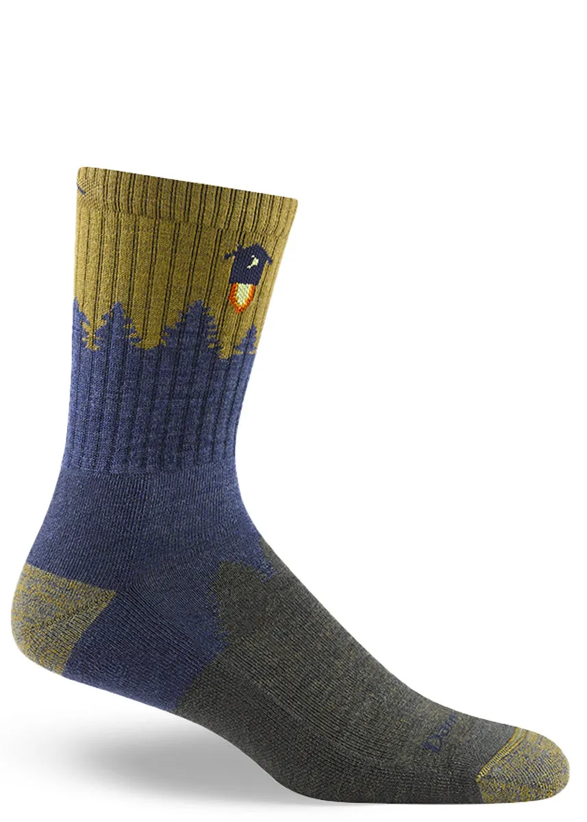 Men's Denim Exploding Outhouse Cushioned Wool Hiking Socks