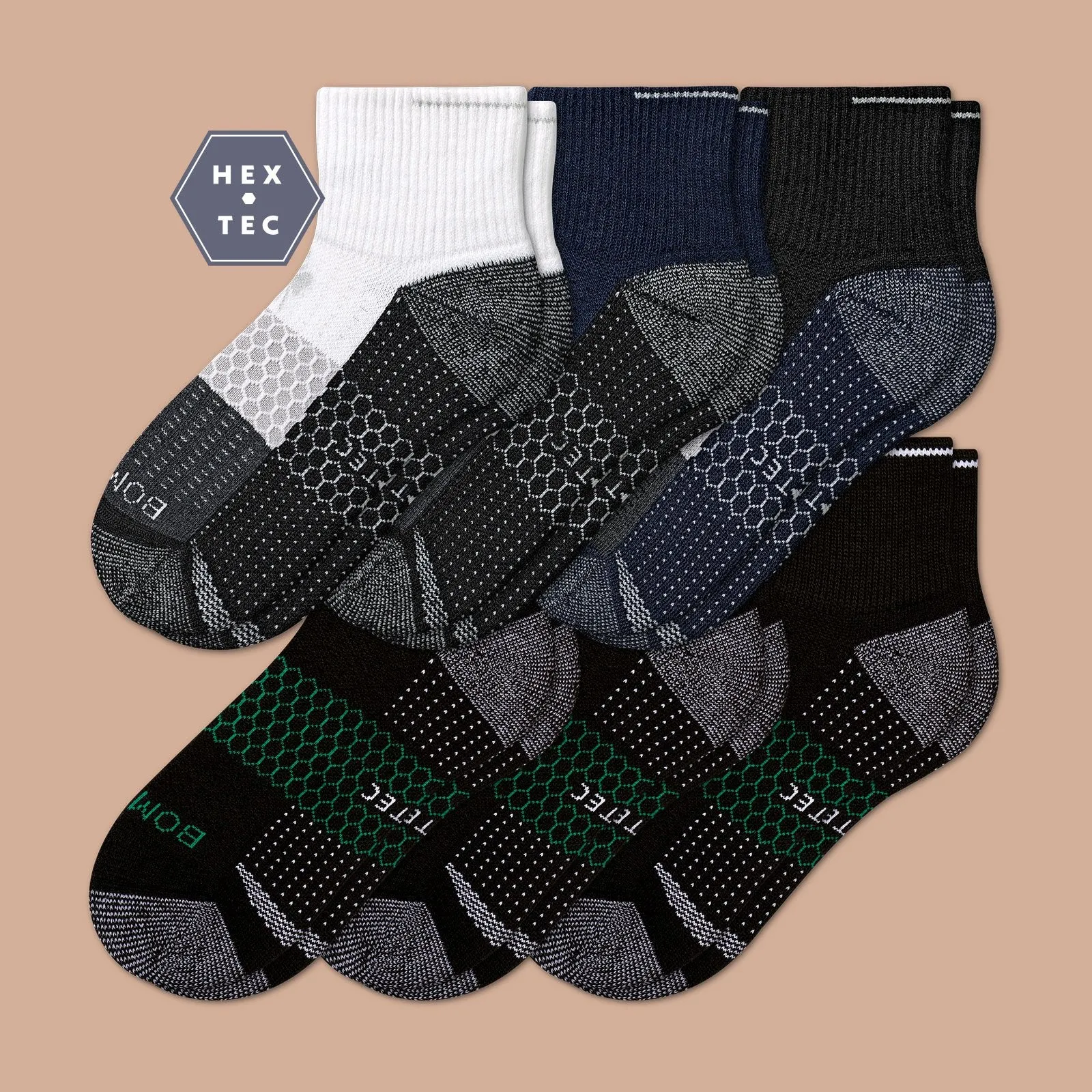 Men's Performance Golf Quarter Sock 6-Pack