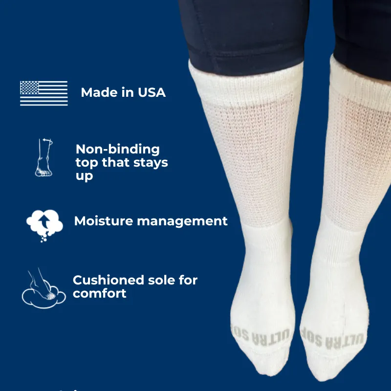 Men's Ultra-Soft Upper Calf Diabetic Socks (4 Pair)