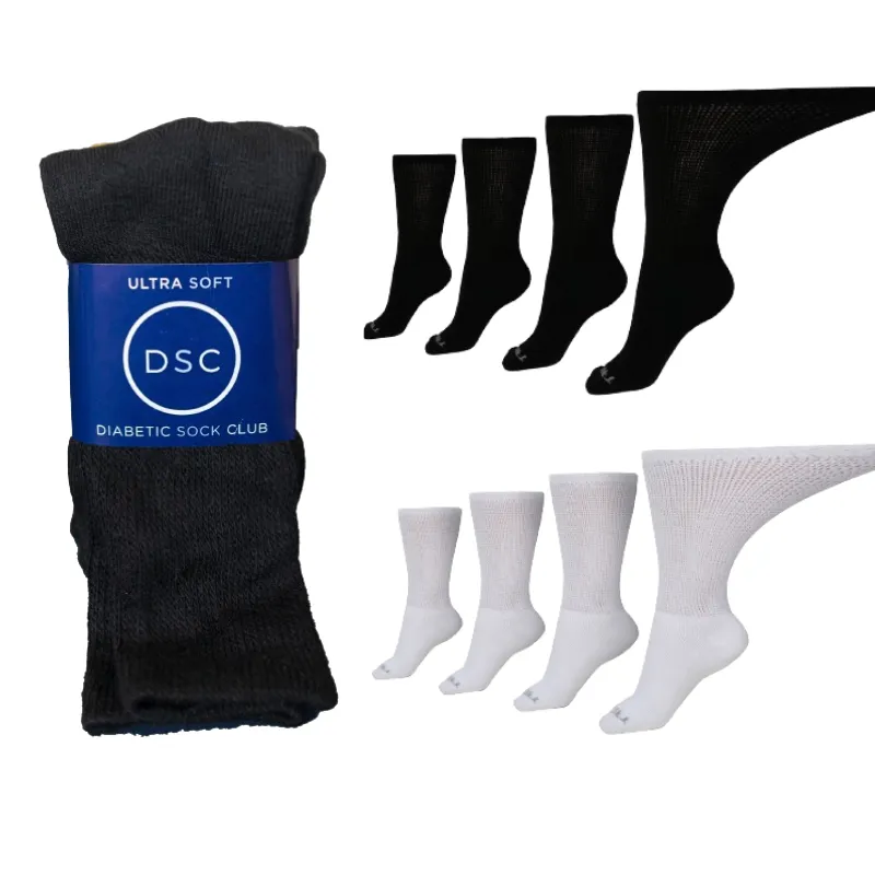 Men's Ultra-Soft Upper Calf Diabetic Socks (4 Pair)