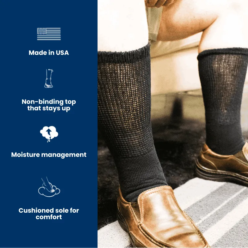 Men's Ultra-Soft Upper Calf Diabetic Socks (4 Pair)