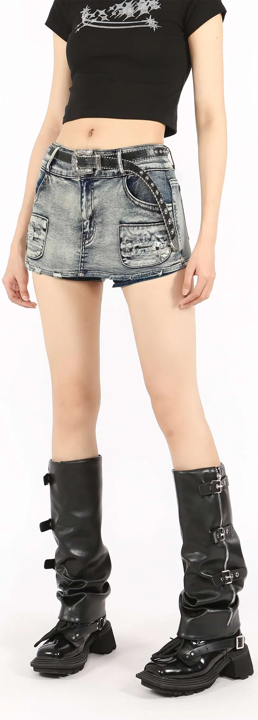 Micro Skort Denim Mini Skirt