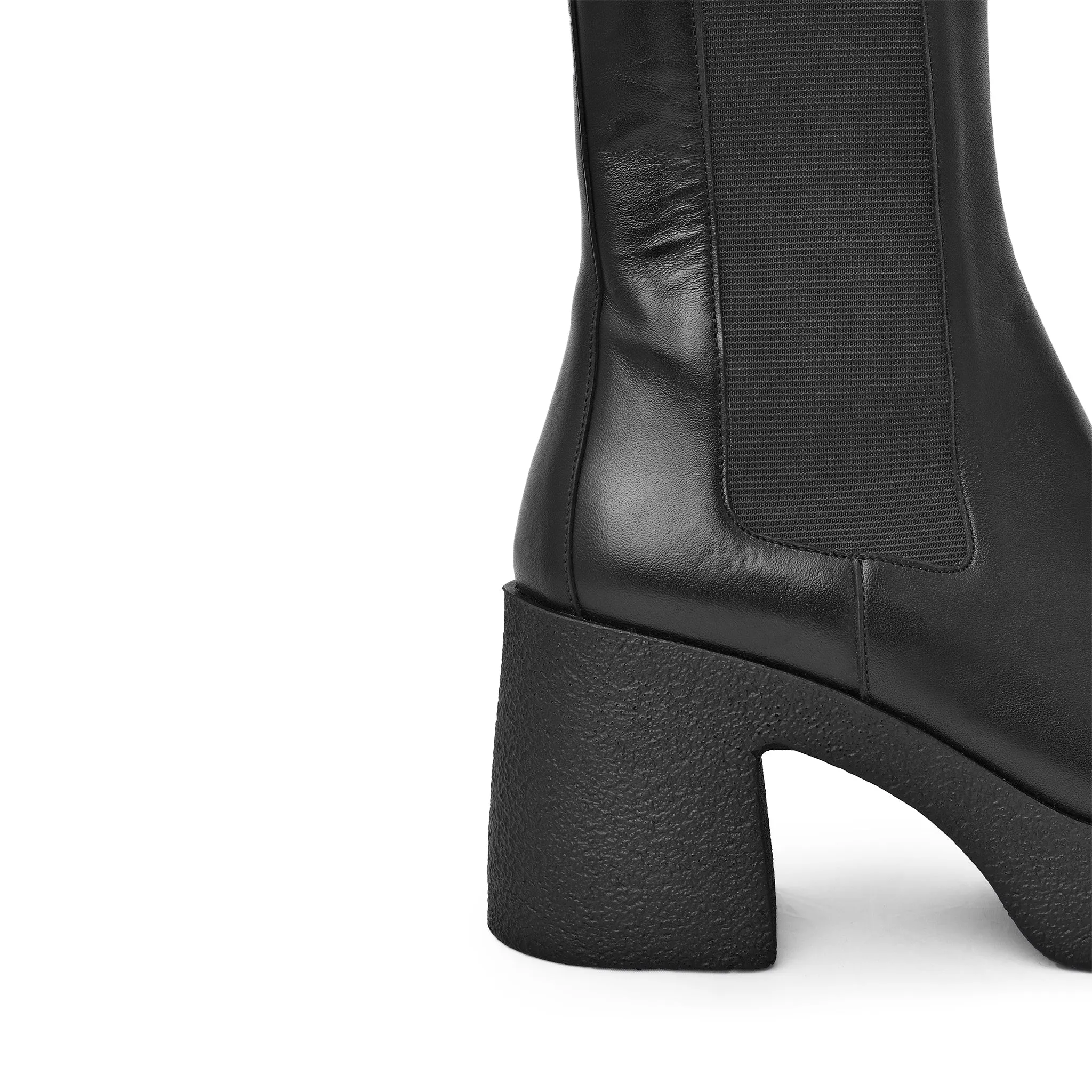 Momo Black Leather Chelsea Boots