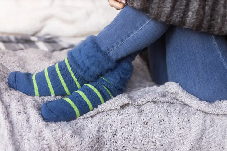 New Zealand Bed Socks with Stripes