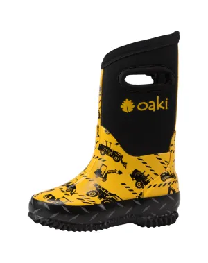 OAKIWEAR CHILDREN’S NEOPRENE RAIN BOOTS, SNOW BOOTS, MUCK RAIN BOOTS, CONSTRUCTION VEHICLES