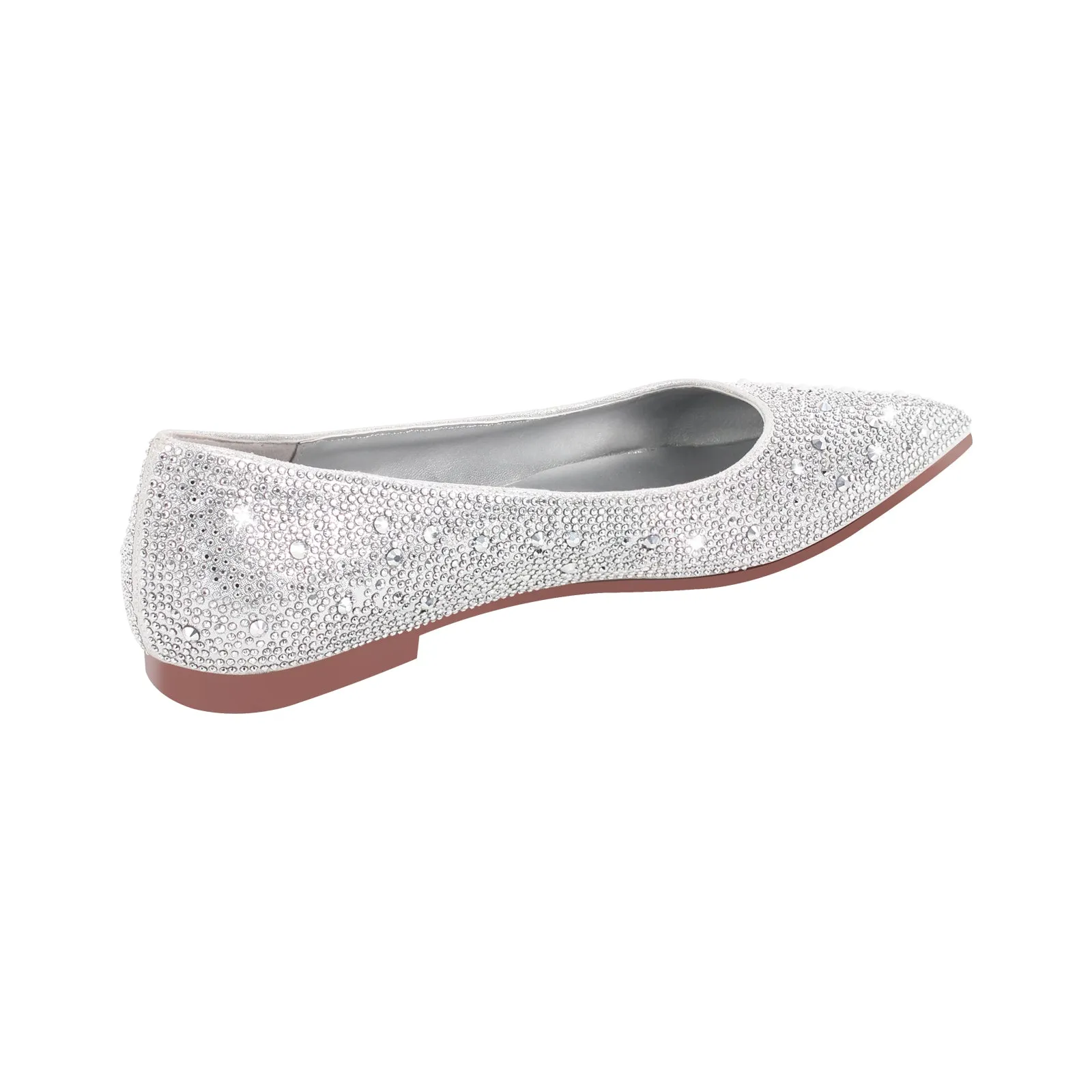 Onlymaker Flats Rhinestone Pointed Toe Flats