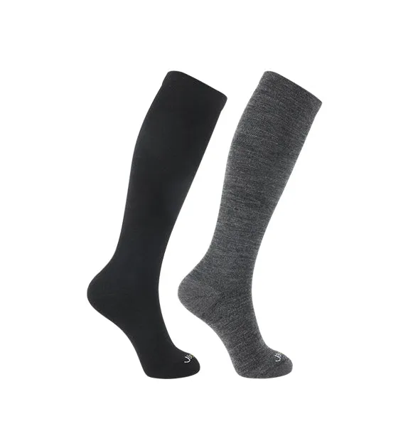 Rich Merino Wool Everyday Compression Socks (15-20mmHg) - Cushion - 2 Pack