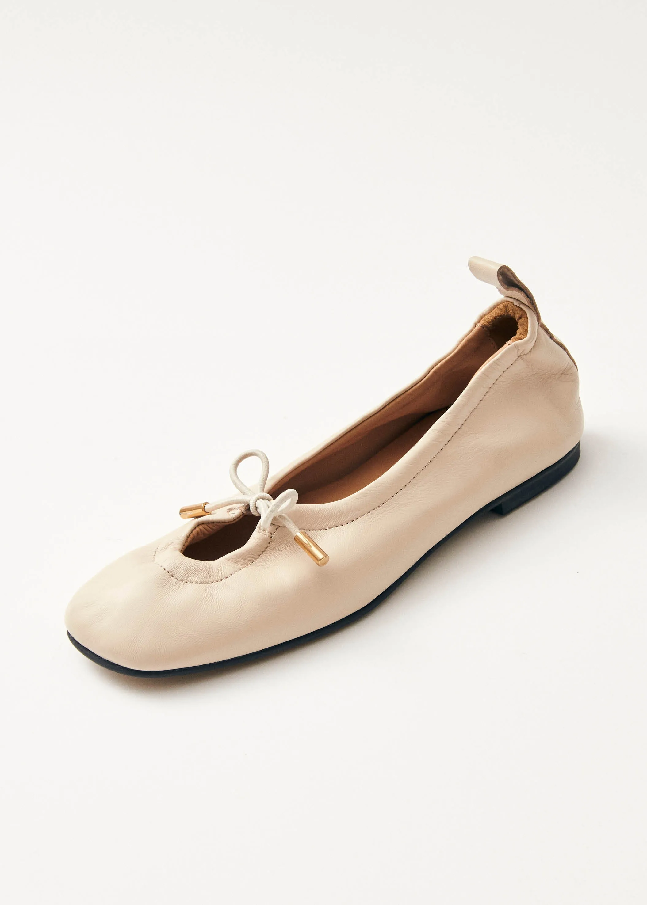 Rosalind Cream Leather Ballet Flats