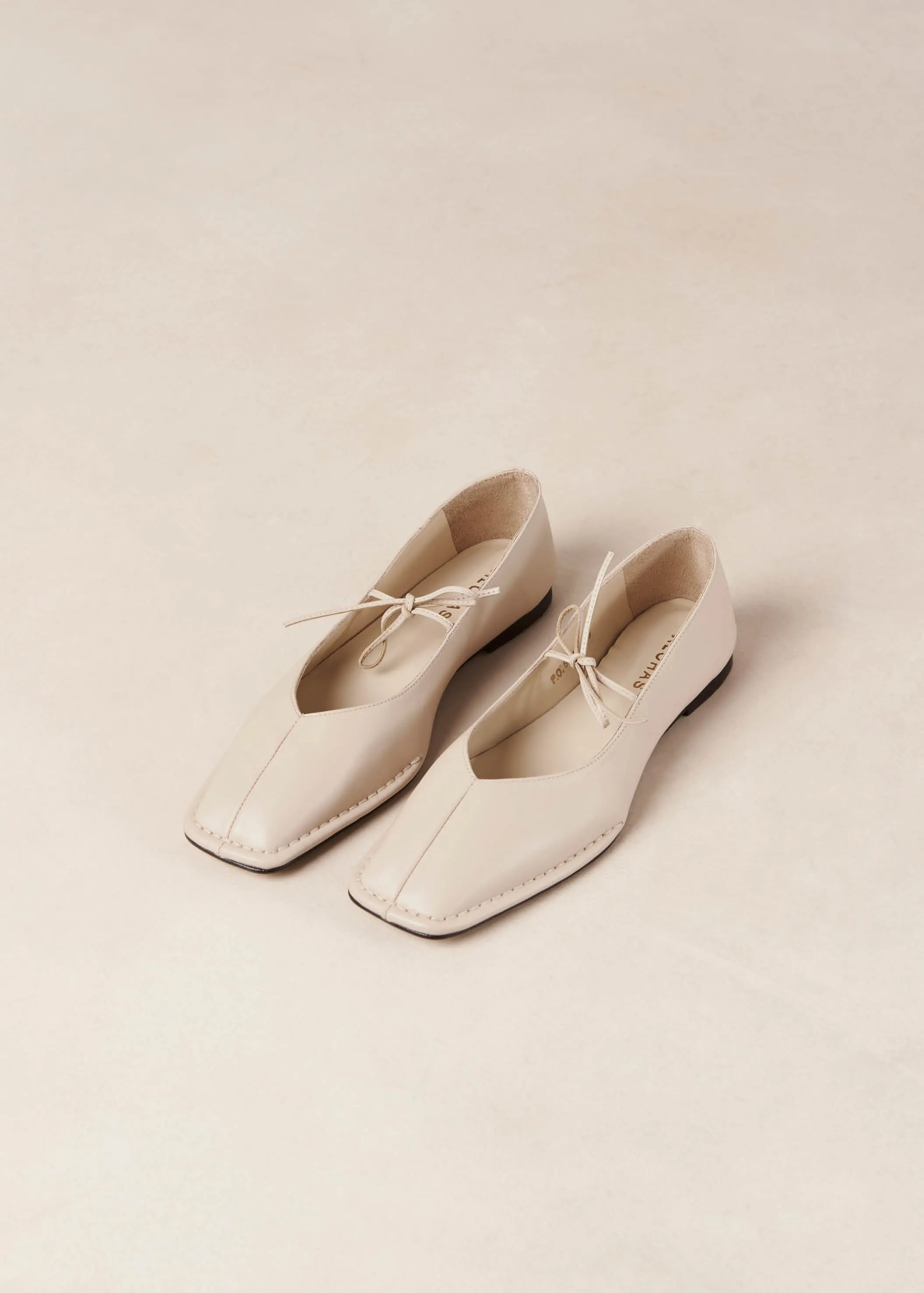 Sway Cream Leather Ballet Flats