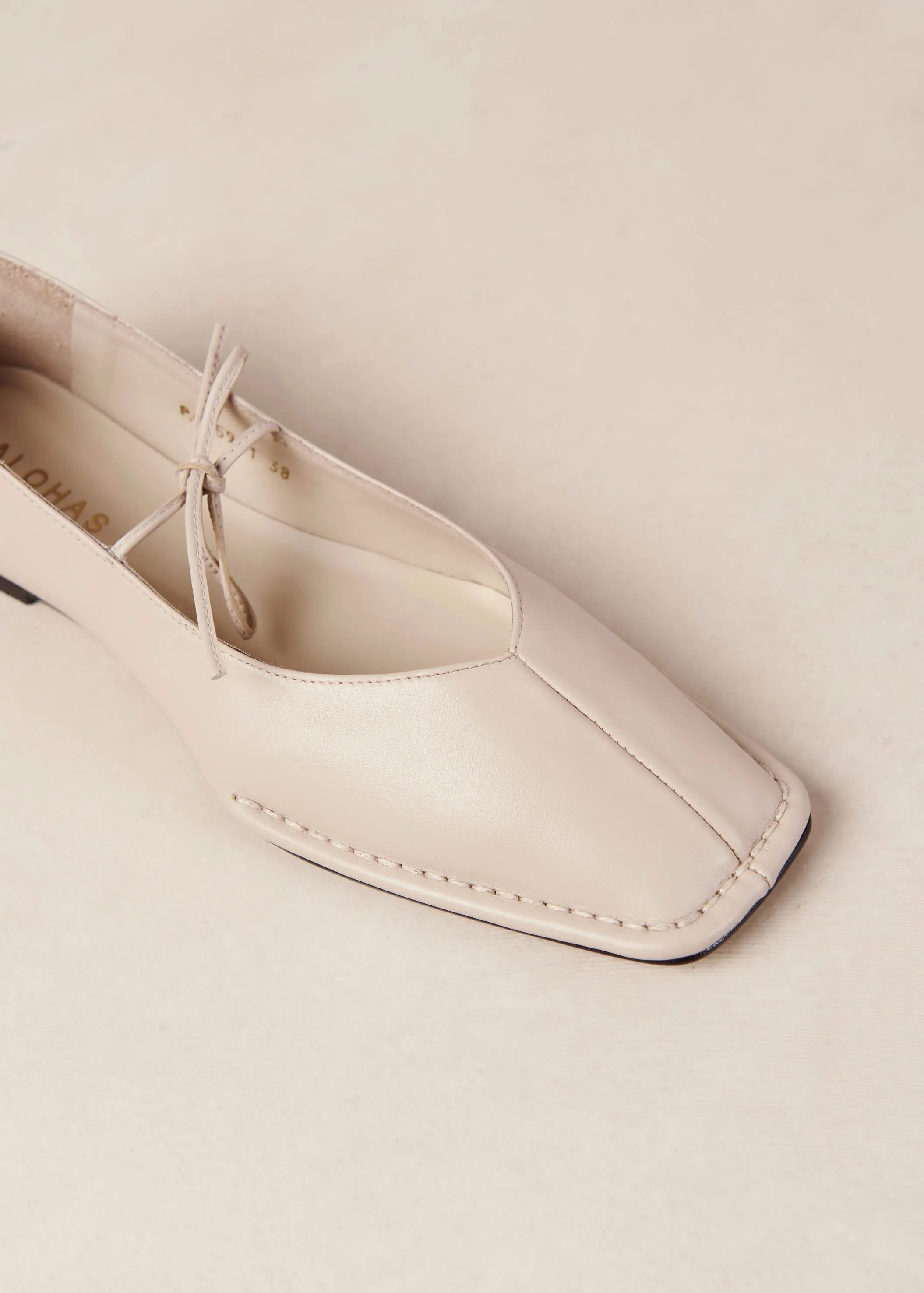 Sway Cream Leather Ballet Flats