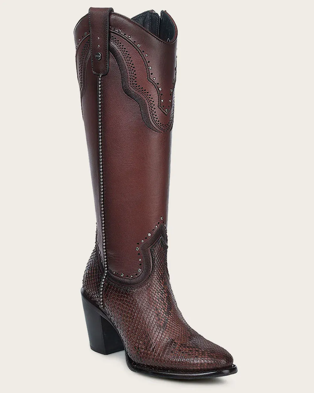 Tall western brown exotic boot