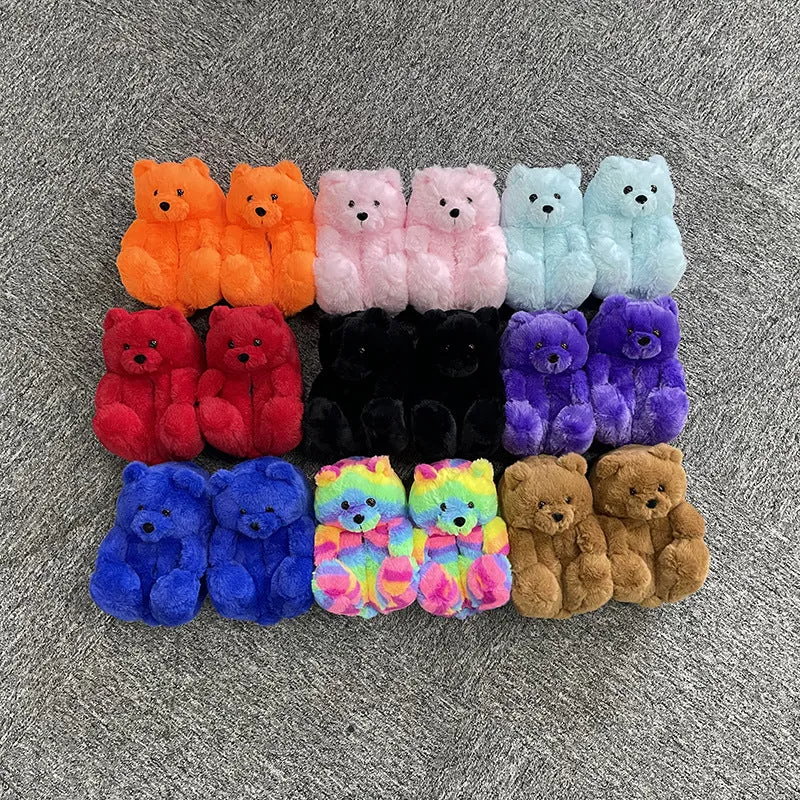 Teddy Bear Plush Warm Indoor Slippers