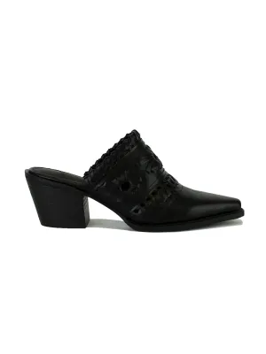 Tessa Western Mule in Black