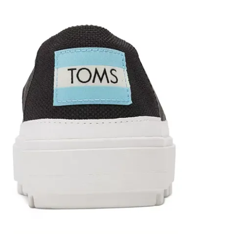 TOMS WOMENS ALPARGATA LUG BLACK HEAVY CANVAS (10016784)