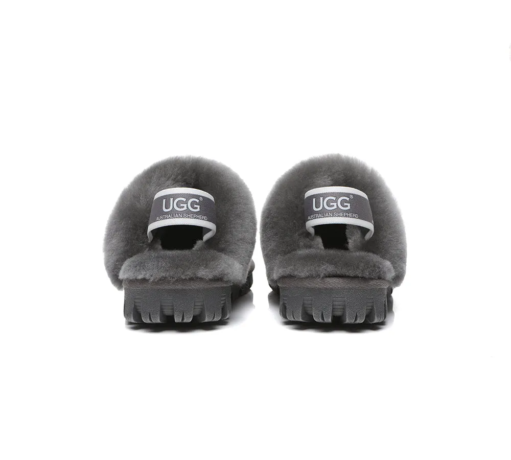 UGG Kids Slippers Sheepskin Wool Slingback Slippers Waffle Plus