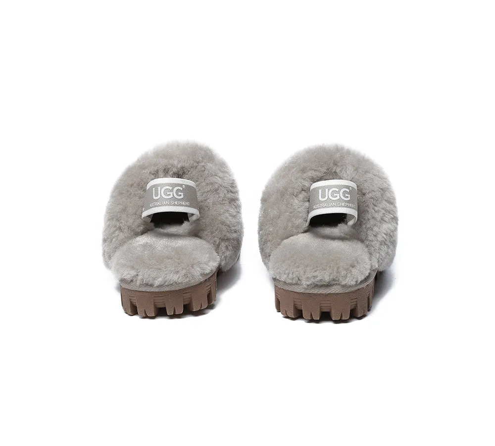 UGG Kids Slippers Sheepskin Wool Slingback Slippers Waffle Plus