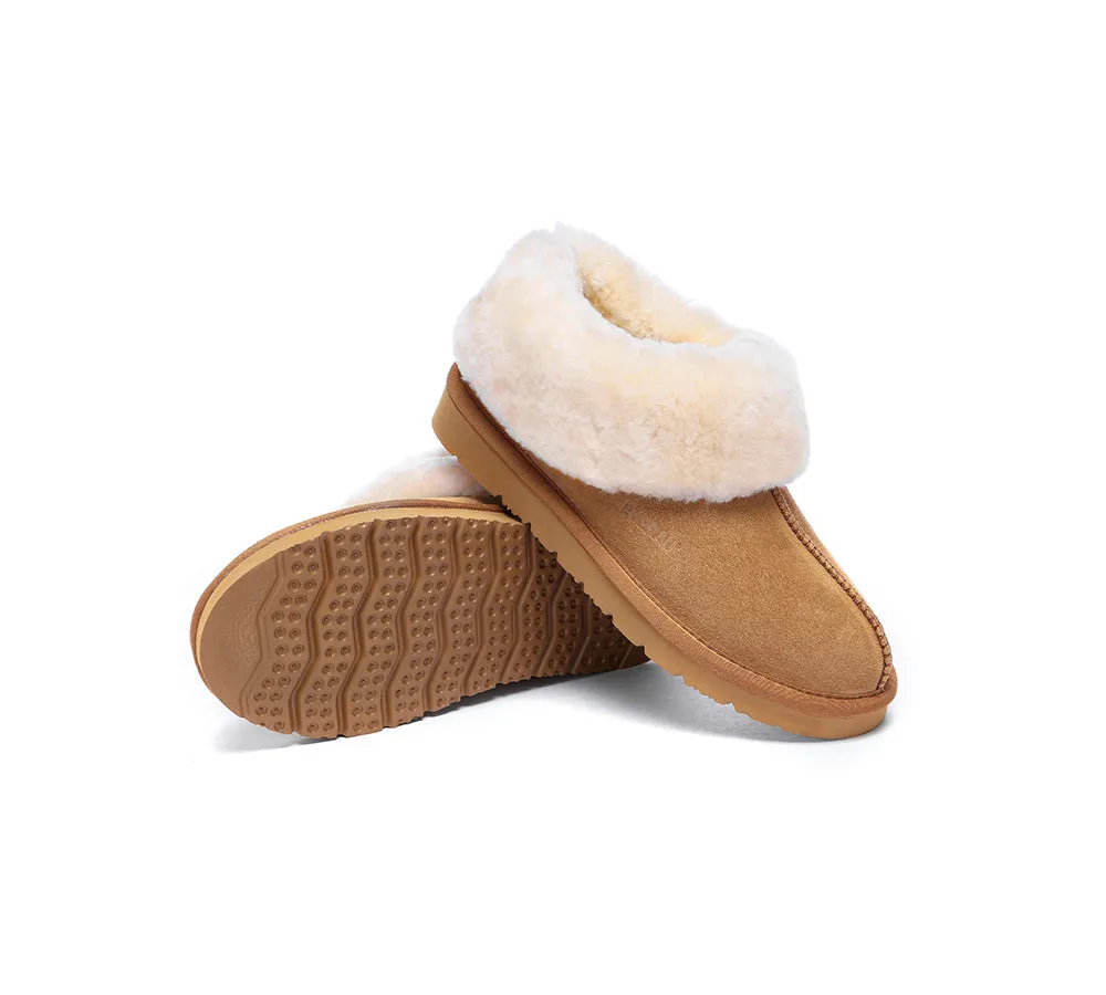 UGG Sheepskin Wool Suede Ankle Slippers Homey