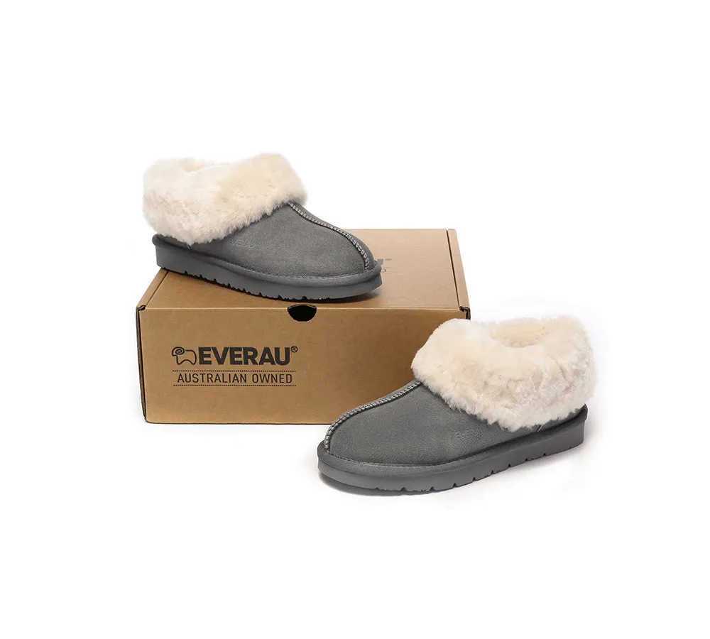 UGG Sheepskin Wool Suede Ankle Slippers Homey