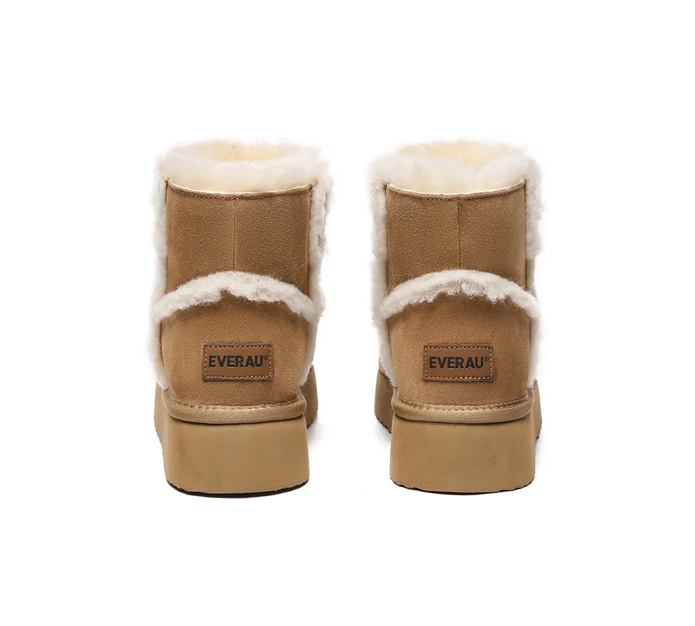 UGG Women Sheepskin Wool Shearling Lined Ankle Boots Schunck Platform