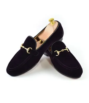 Wine Velvet Bit Slippers