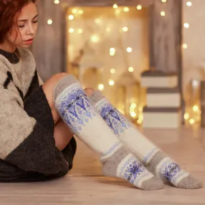 Women's Enchanted Icicles Goat Wool Knee-High Socks