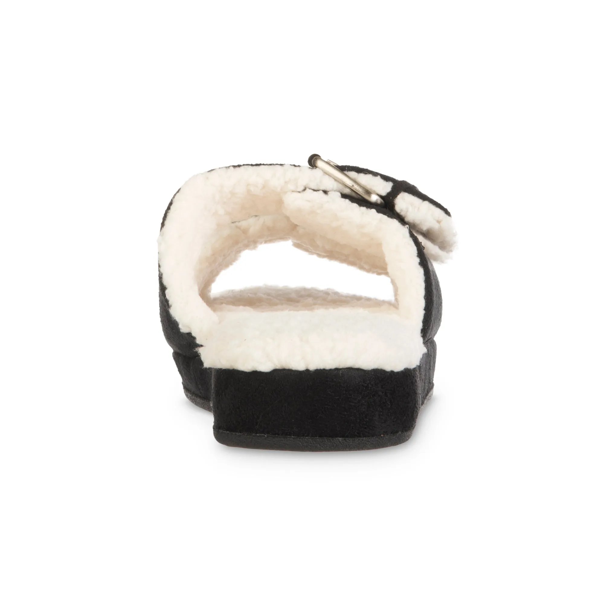 Women's Microsuede Double Buckle Slide Slippers