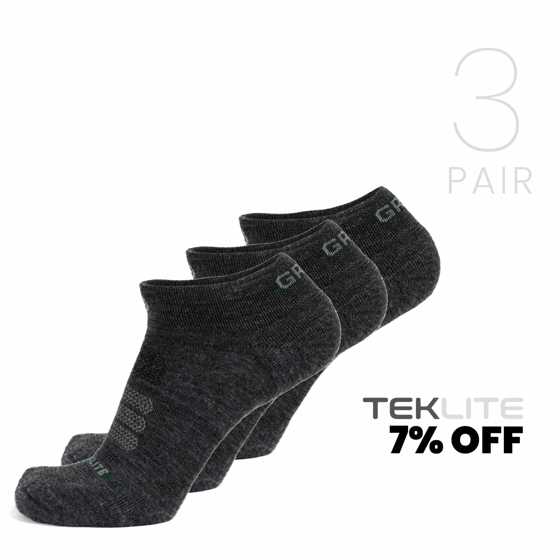 Wool Teklite Ankle Sock - Anthricite